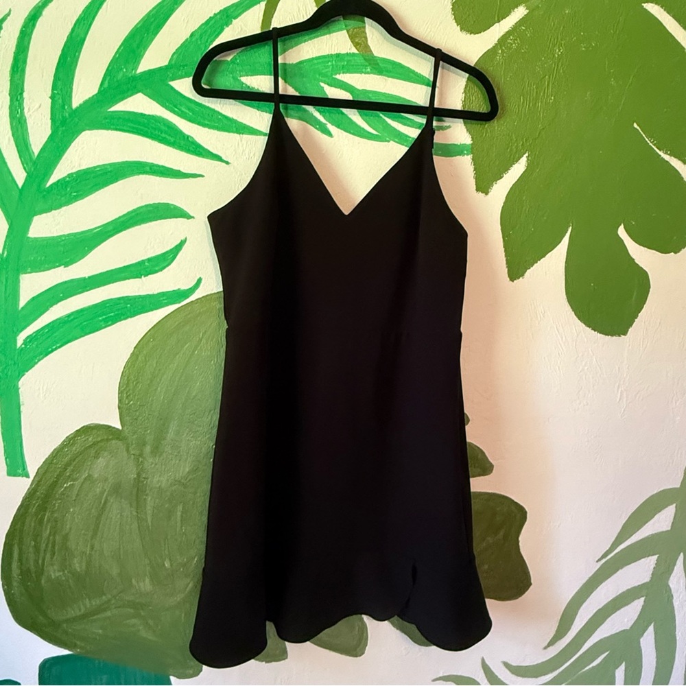 Express Black Mini Slip Dress with V-Neck